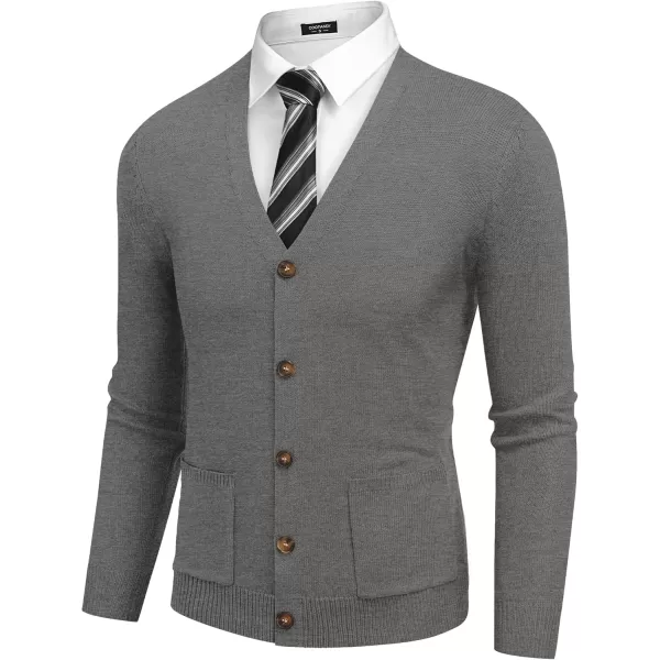 COOFANDY Men's Cardigan Sweater Long Sleeve Casual V Neck Button Down Knitted Sweater with Pockets