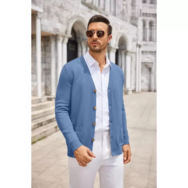 COOFANDY Men's Cardigan Sweater Long Sleeve Casual V Neck Button Down Knitted Sweater with Pockets