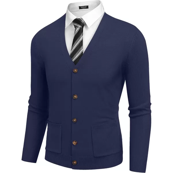 COOFANDY Men's Cardigan Sweater Long Sleeve Casual V Neck Button Down Knitted Sweater with Pockets