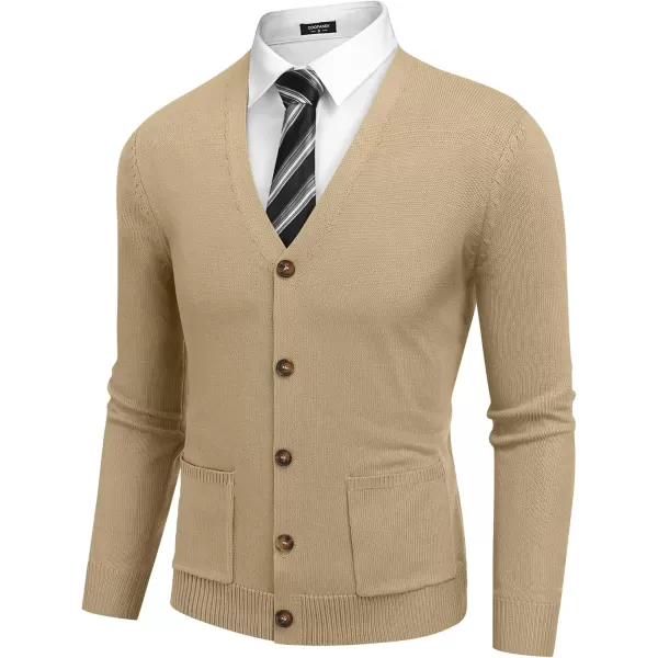 COOFANDY Men's Cardigan Sweater Long Sleeve Casual V Neck Button Down Knitted Sweater with Pockets
