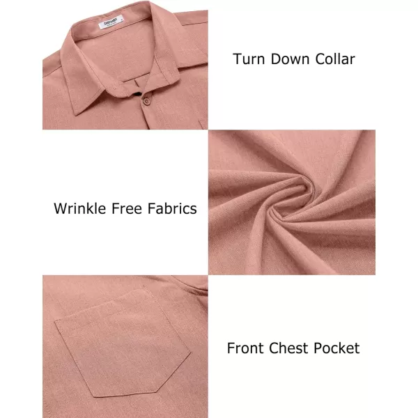 COOFANDY Men's Casual Button Down Shirts Long Sleeve Untucked Shirts Regular Fit Linen Shirt