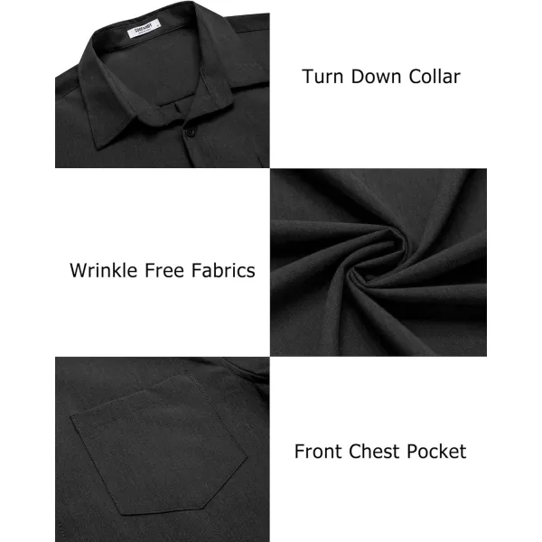 COOFANDY Men's Casual Button Down Shirts Long Sleeve Untucked Shirts Regular Fit Linen Shirt