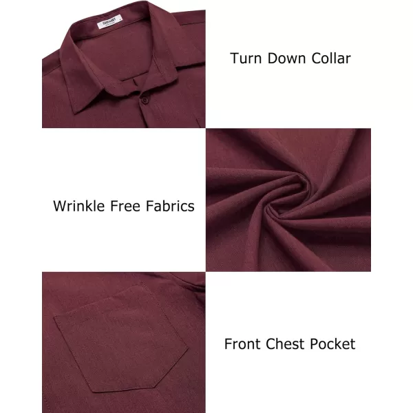 COOFANDY Men's Casual Button Down Shirts Long Sleeve Untucked Shirts Regular Fit Linen Shirt