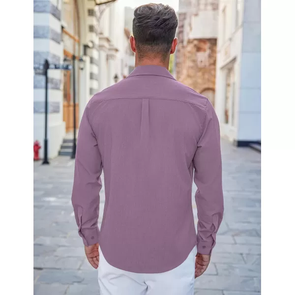 COOFANDY Men's Casual Button Down Shirts Long Sleeve Untucked Shirts Regular Fit Linen Shirt