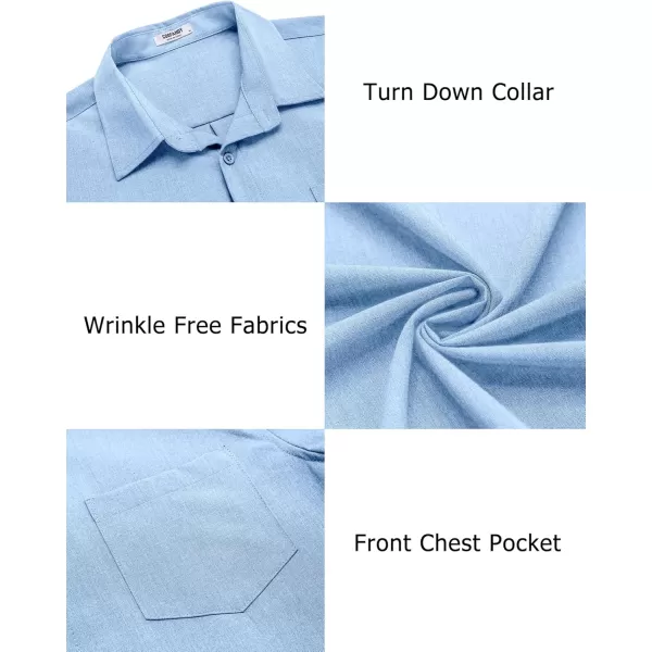 COOFANDY Men's Casual Button Down Shirts Long Sleeve Untucked Shirts Regular Fit Linen Shirt