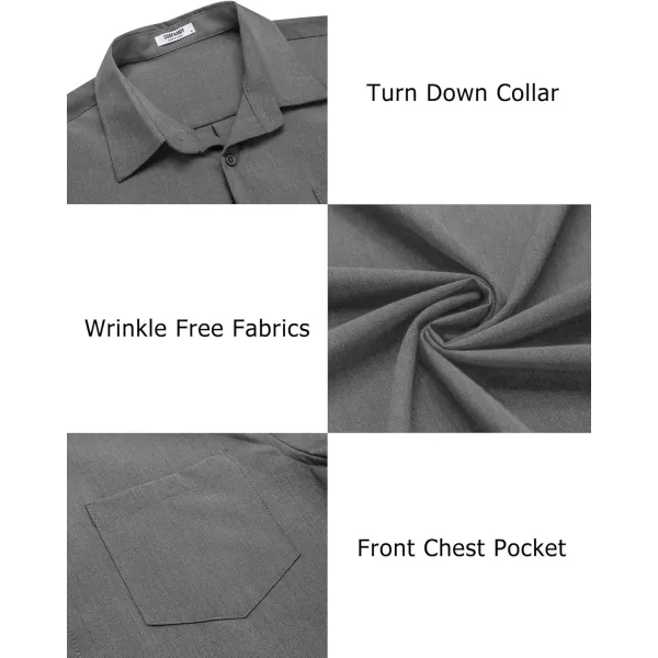 COOFANDY Men's Casual Button Down Shirts Long Sleeve Untucked Shirts Regular Fit Linen Shirt