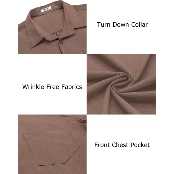 COOFANDY Men's Casual Button Down Shirts Long Sleeve Untucked Shirts Regular Fit Linen Shirt