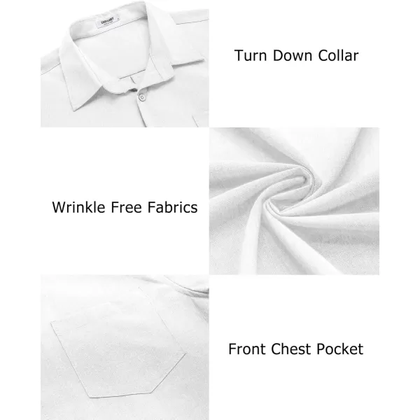 COOFANDY Men's Casual Button Down Shirts Long Sleeve Untucked Shirts Regular Fit Linen Shirt