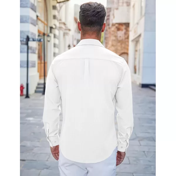 COOFANDY Men's Casual Button Down Shirts Long Sleeve Untucked Shirts Regular Fit Linen Shirt