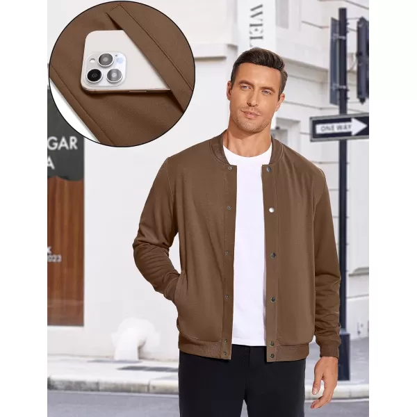 COOFANDY Men's Casual Lightweight Jacket Baseball Letterman Snap Button Jacket