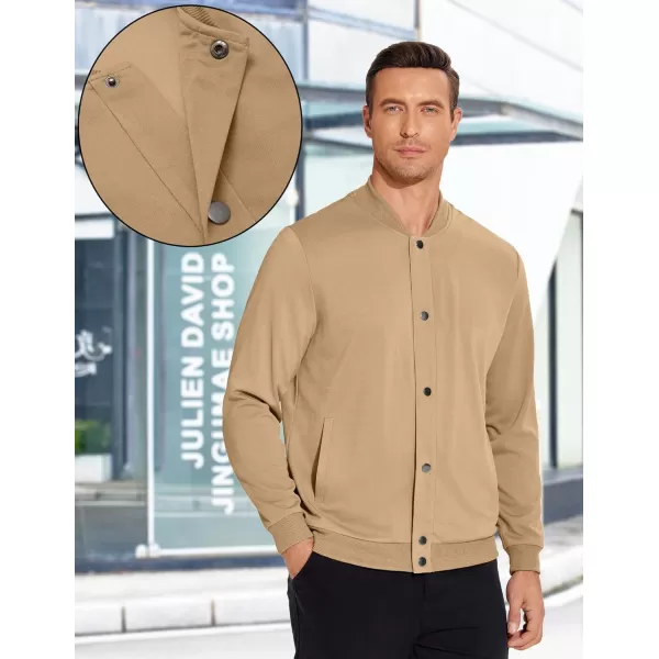 COOFANDY Men's Casual Lightweight Jacket Baseball Letterman Snap Button Jacket