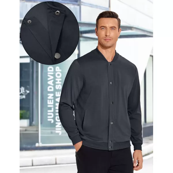 COOFANDY Men's Casual Lightweight Jacket Baseball Letterman Snap Button Jacket