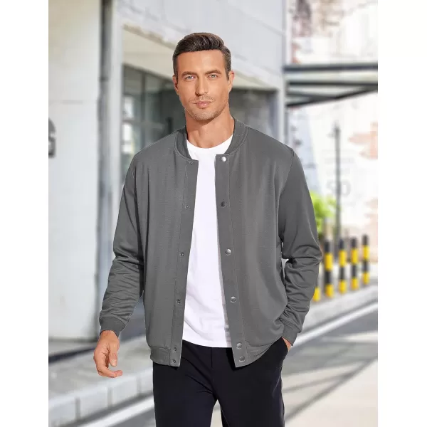 COOFANDY Men's Casual Lightweight Jacket Baseball Letterman Snap Button Jacket