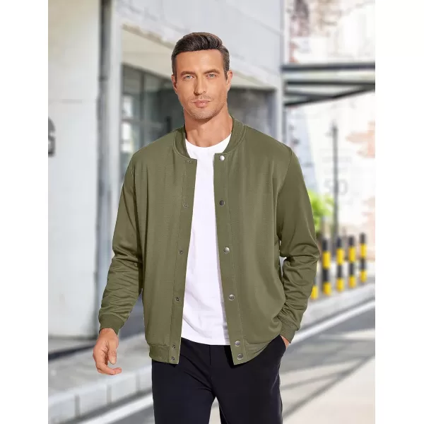 COOFANDY Men's Casual Lightweight Jacket Baseball Letterman Snap Button Jacket