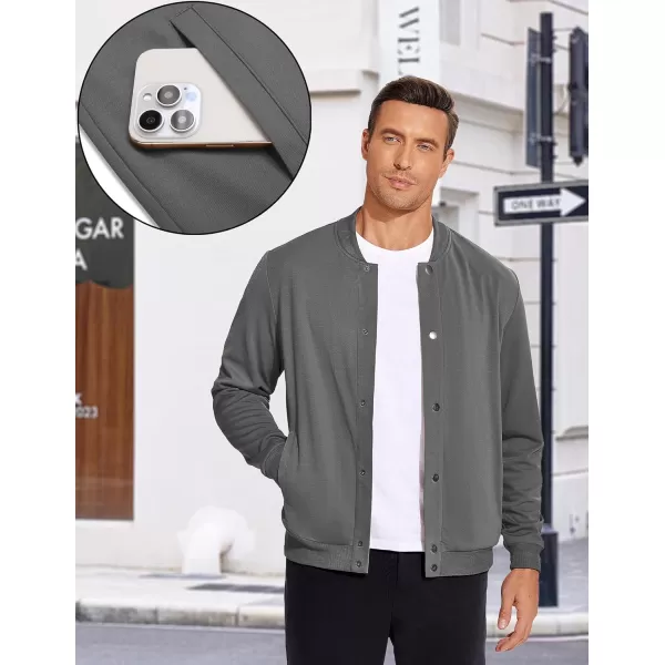 COOFANDY Men's Casual Lightweight Jacket Baseball Letterman Snap Button Jacket
