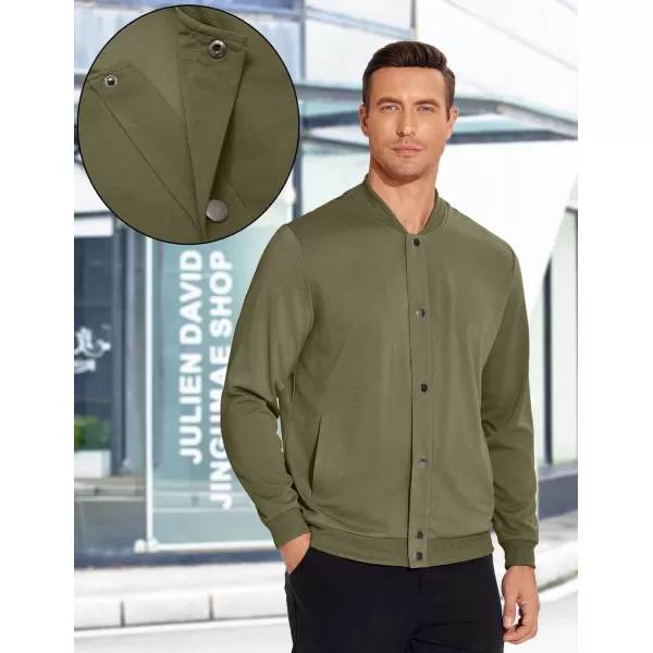 COOFANDY Men's Casual Lightweight Jacket Baseball Letterman Snap Button Jacket