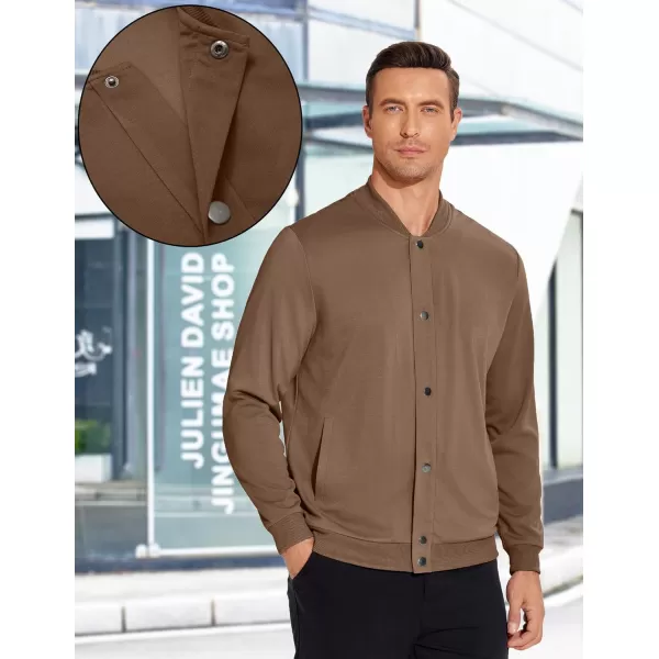 COOFANDY Men's Casual Lightweight Jacket Baseball Letterman Snap Button Jacket