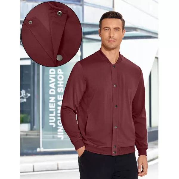 COOFANDY Men's Casual Lightweight Jacket Baseball Letterman Snap Button Jacket
