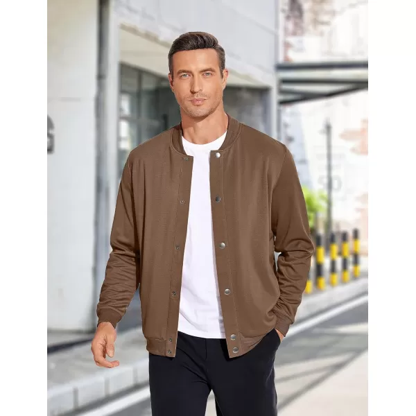 COOFANDY Men's Casual Lightweight Jacket Baseball Letterman Snap Button Jacket