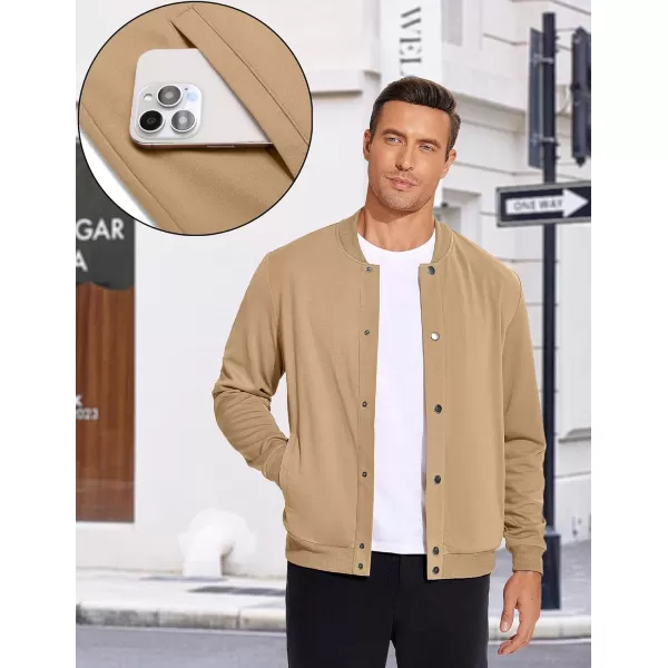 COOFANDY Men's Casual Lightweight Jacket Baseball Letterman Snap Button Jacket