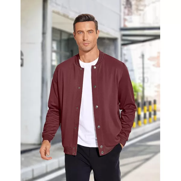 COOFANDY Men's Casual Lightweight Jacket Baseball Letterman Snap Button Jacket