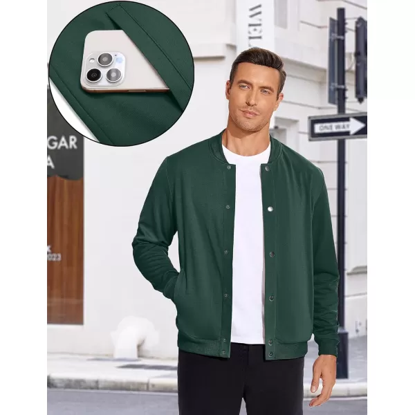 COOFANDY Men's Casual Lightweight Jacket Baseball Letterman Snap Button Jacket