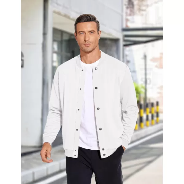 COOFANDY Men's Casual Lightweight Jacket Baseball Letterman Snap Button Jacket