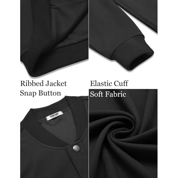 COOFANDY Men's Casual Lightweight Jacket Baseball Letterman Snap Button Jacket