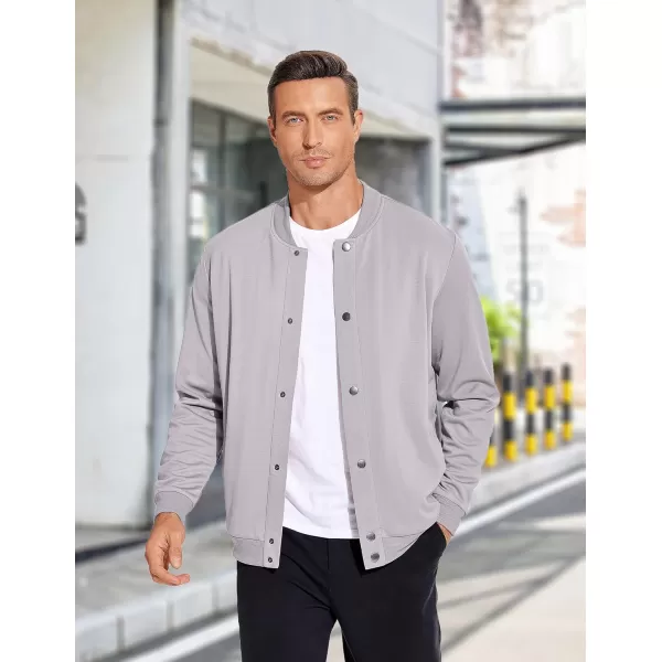 COOFANDY Men's Casual Lightweight Jacket Baseball Letterman Snap Button Jacket