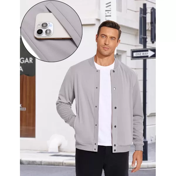 COOFANDY Men's Casual Lightweight Jacket Baseball Letterman Snap Button Jacket
