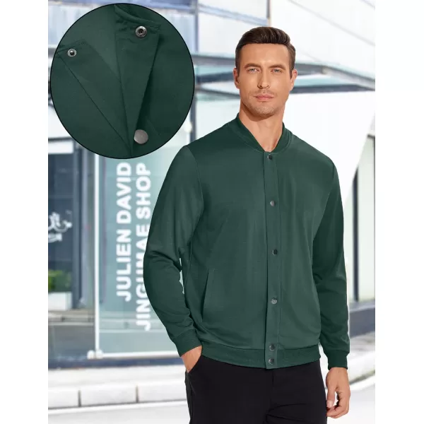 COOFANDY Men's Casual Lightweight Jacket Baseball Letterman Snap Button Jacket