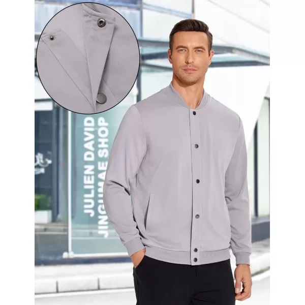 COOFANDY Men's Casual Lightweight Jacket Baseball Letterman Snap Button Jacket