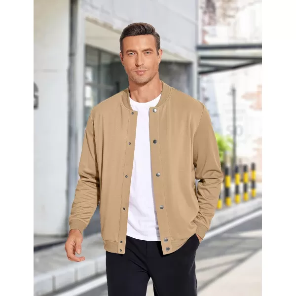 COOFANDY Men's Casual Lightweight Jacket Baseball Letterman Snap Button Jacket
