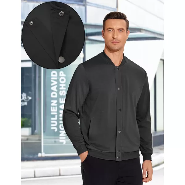 COOFANDY Men's Casual Lightweight Jacket Baseball Letterman Snap Button Jacket