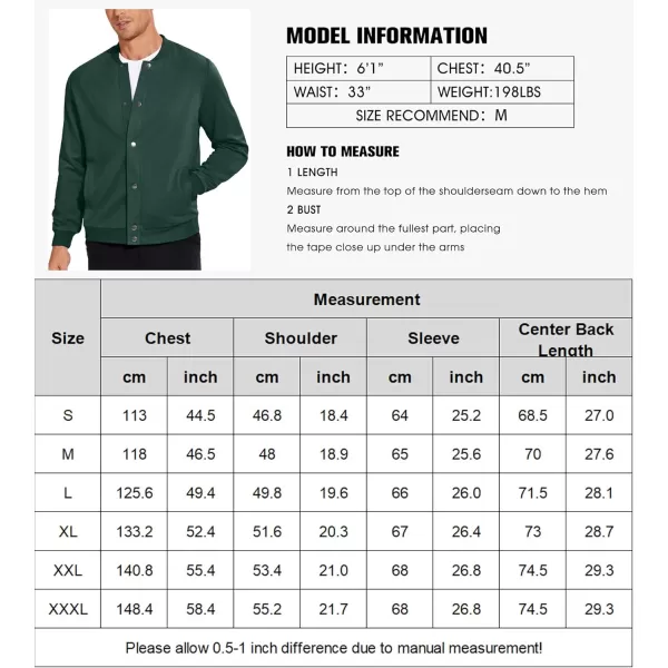 COOFANDY Men's Casual Lightweight Jacket Baseball Letterman Snap Button Jacket