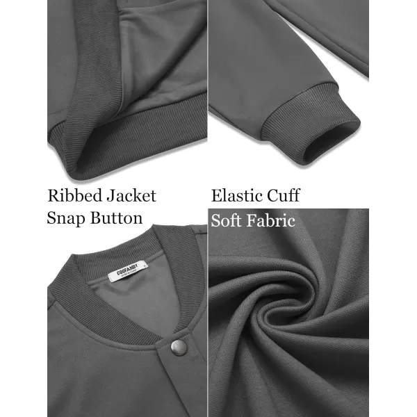 COOFANDY Men's Casual Lightweight Jacket Baseball Letterman Snap Button Jacket