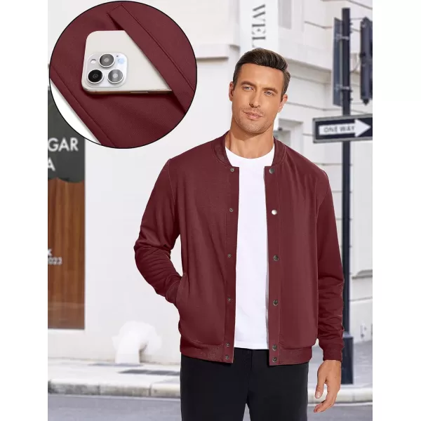COOFANDY Men's Casual Lightweight Jacket Baseball Letterman Snap Button Jacket