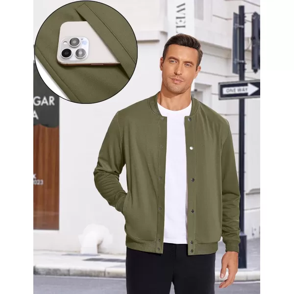 COOFANDY Men's Casual Lightweight Jacket Baseball Letterman Snap Button Jacket