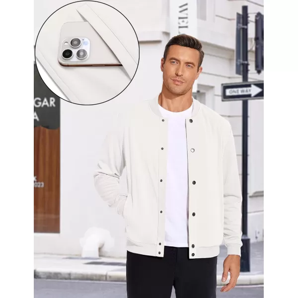 COOFANDY Men's Casual Lightweight Jacket Baseball Letterman Snap Button Jacket