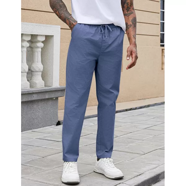COOFANDY Mens Casual Pants Elastic Waist Drawstring Chino Pants Tapered Cotton Twill Trousers with Pockets