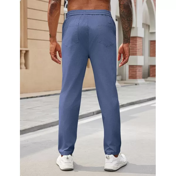COOFANDY Mens Casual Pants Elastic Waist Drawstring Chino Pants Tapered Cotton Twill Trousers with Pockets