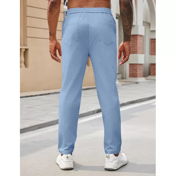 COOFANDY Mens Casual Pants Elastic Waist Drawstring Chino Pants Tapered Cotton Twill Trousers with Pockets