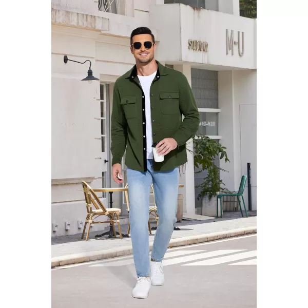 COOFANDY Men's Casual Shirt Jacket Lightweight Shacket Jacket Quilted Button Down Jackets