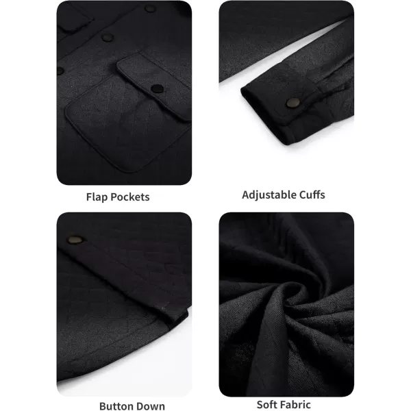 COOFANDY Men's Casual Shirt Jacket Lightweight Shacket Jacket Quilted Button Down Jackets