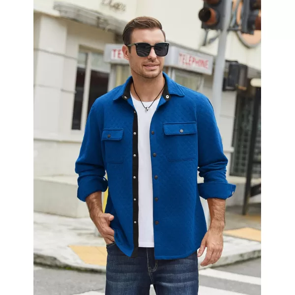 COOFANDY Men's Casual Shirt Jacket Lightweight Shacket Jacket Quilted Button Down Jackets