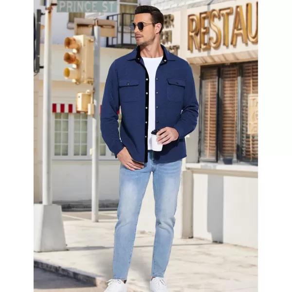 COOFANDY Men's Casual Shirt Jacket Lightweight Shacket Jacket Quilted Button Down Jackets