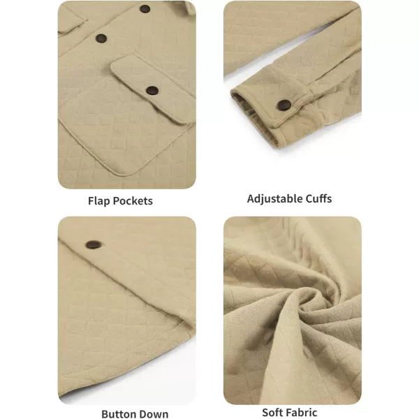 COOFANDY Men's Casual Shirt Jacket Lightweight Shacket Jacket Quilted Button Down Jackets