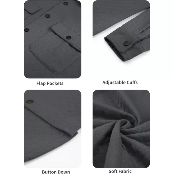 COOFANDY Men's Casual Shirt Jacket Lightweight Shacket Jacket Quilted Button Down Jackets