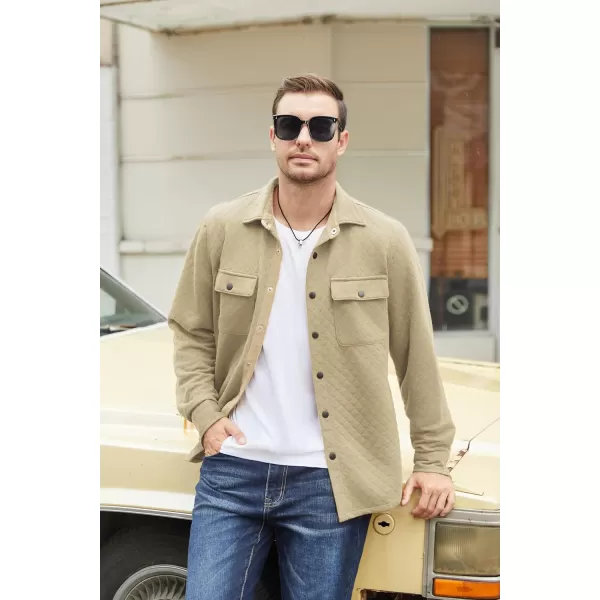 COOFANDY Men's Casual Shirt Jacket Lightweight Shacket Jacket Quilted Button Down Jackets