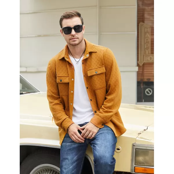 COOFANDY Men's Casual Shirt Jacket Lightweight Shacket Jacket Quilted Button Down Jackets